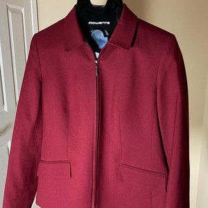 Size 4 Maroon Talbots Women's Zip Up Blazer